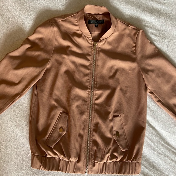 Dynamite Pink Zip up Blouse - Picture 2 of 5